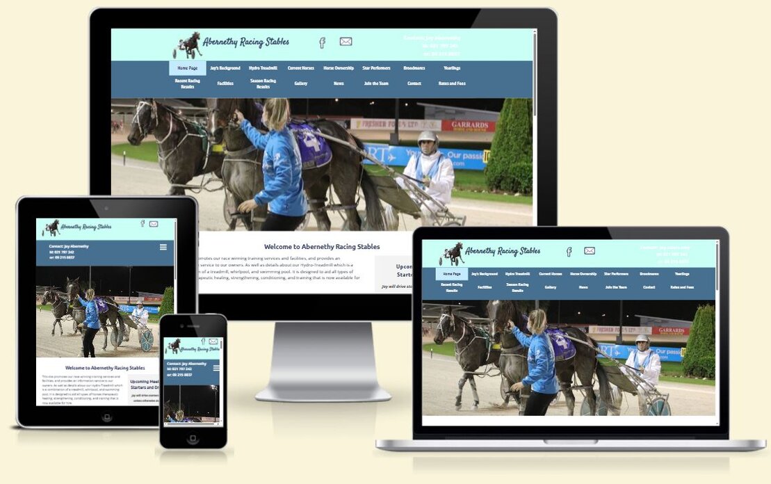 Screenshot of a local trade services website layout