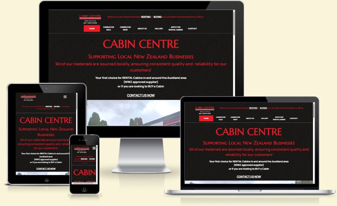 Screenshot of a local trade services website layout