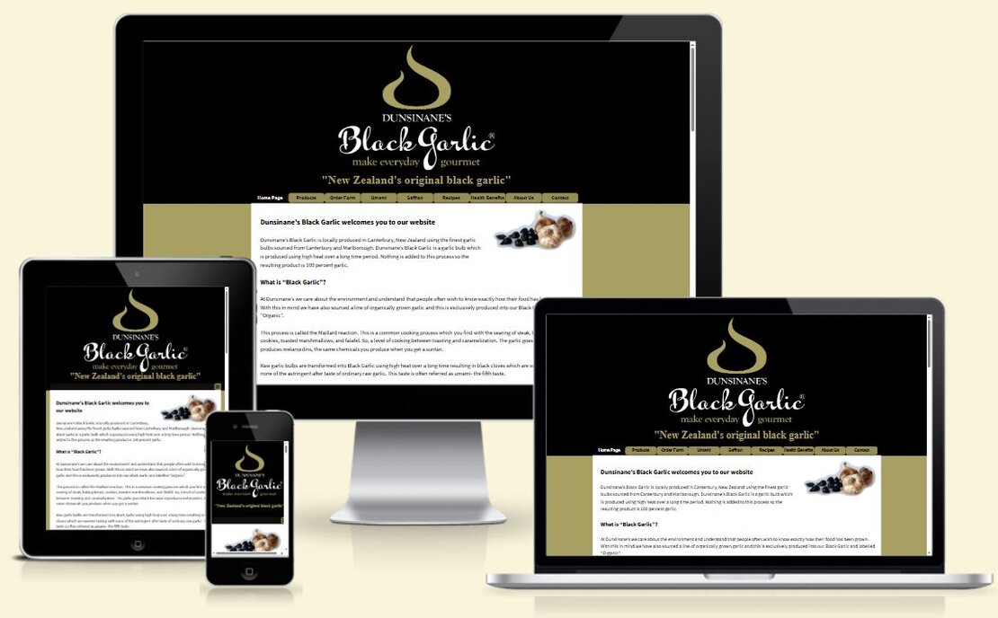 Screenshot of a local trade services website layout