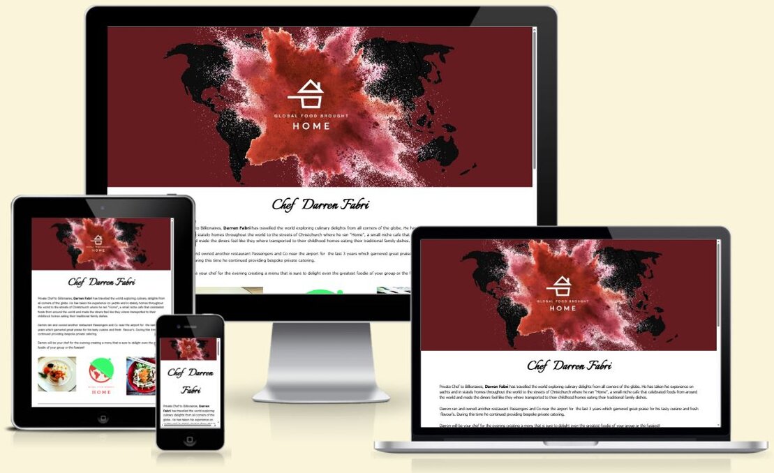 Screenshot of a local trade services website layout