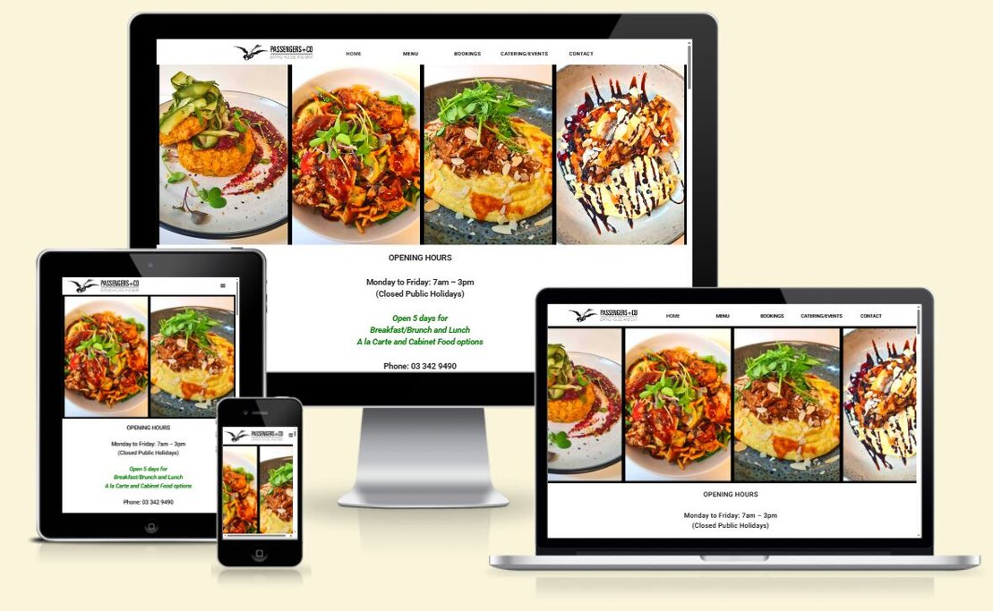 Screenshot of a local trade services website layout