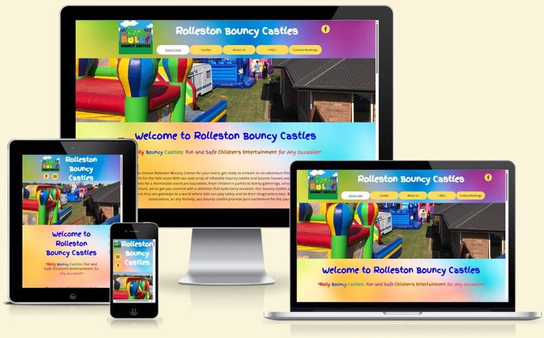 Screenshot of a local trade services website layout