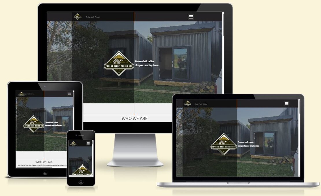 Screenshot of a local trade services website layout
