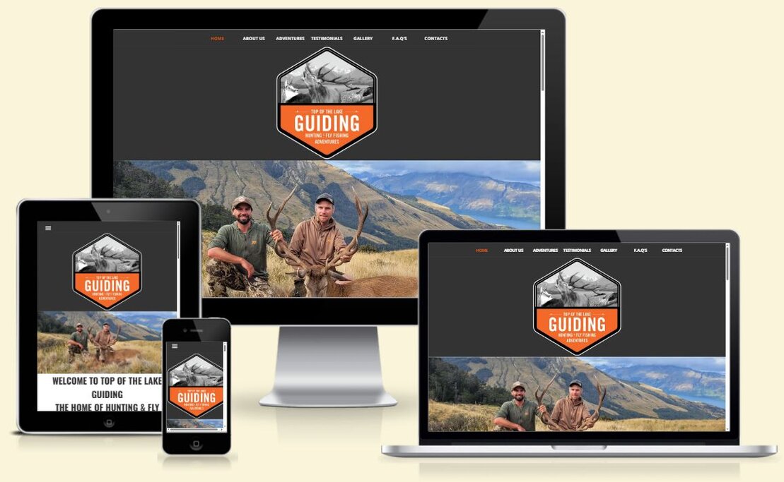 Screenshot of a one-page starter business website