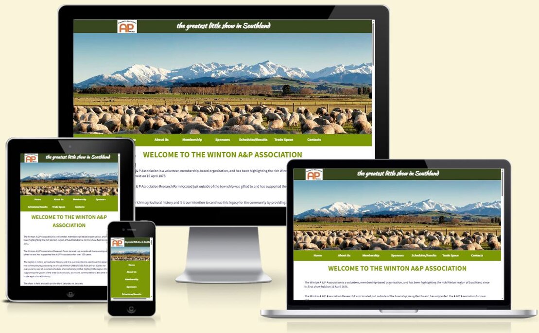 Screenshot of a local trade services website layout